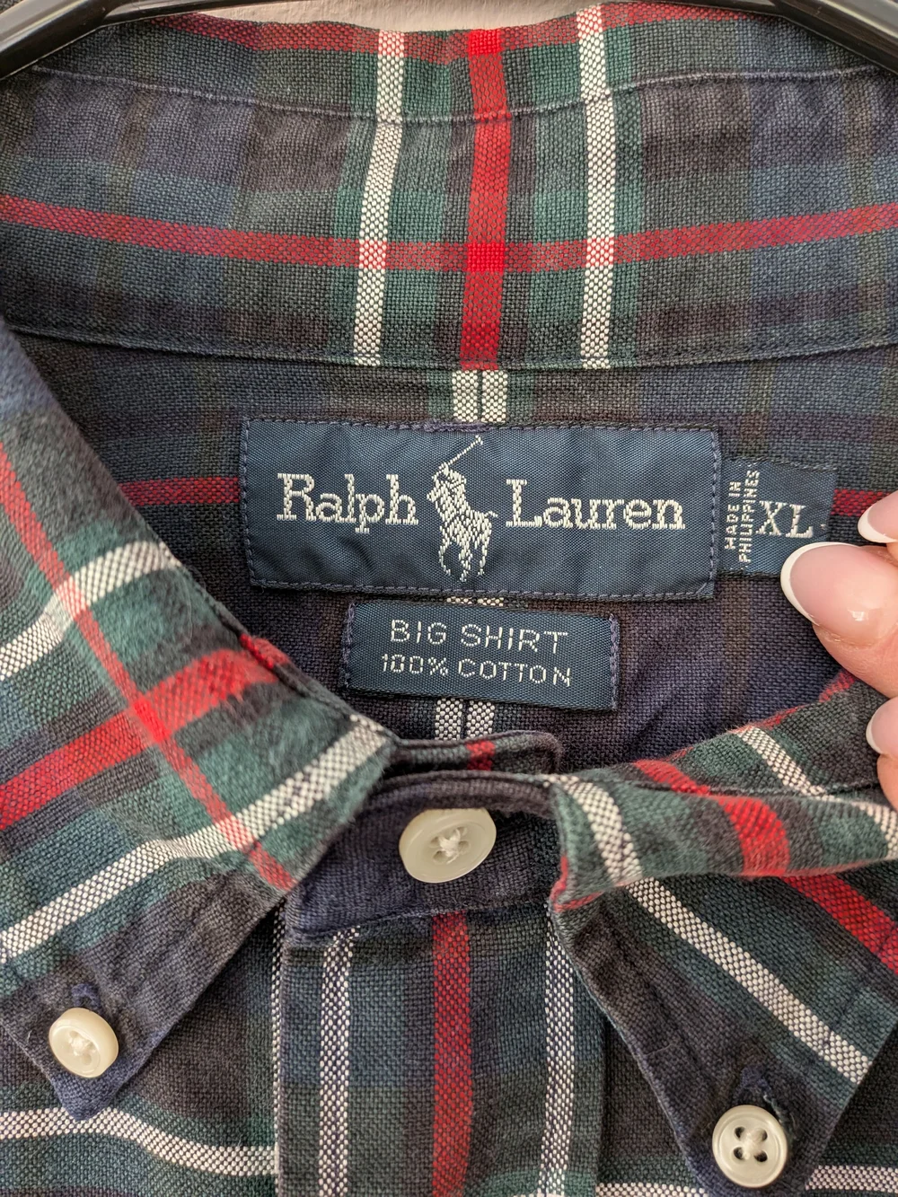 Ralph Lauren Big Shirt Plaid Tartan Cotton Button Down Shirt XL